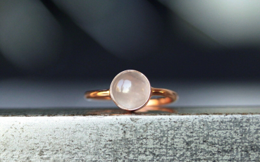 Ring Rosenquarz rosegold SterlingSilber Edelsteinring Geburtsstein Oktober